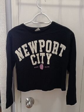 Zara Black Ribbed Crewneck Tee